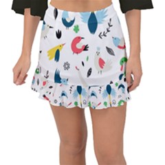 Fishtail Mini Chiffon Skirt 