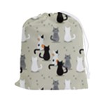 Cute Cat Seamless Pattern Drawstring Pouch (2XL)