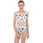 Vector Set Isolates With Cute Birds Scandinavian Style Center Cut Out Swimsuit
