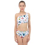 Vector Set Isolates With Cute Birds Scandinavian Style Spliced Up Two Piece Swimsuit