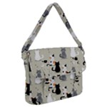 Cute Cat Seamless Pattern Buckle Messenger Bag