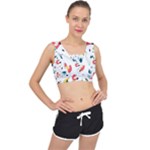 Vector Set Isolates With Cute Birds Scandinavian Style V-Back Sports Bra