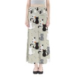 Cute Cat Seamless Pattern Full Length Maxi Skirt