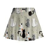 Cute Cat Seamless Pattern Mini Flare Skirt