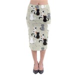 Cute Cat Seamless Pattern Midi Pencil Skirt