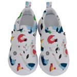 Vector Set Isolates With Cute Birds Scandinavian Style Kids  Velcro No Lace Shoes