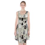 Cute Cat Seamless Pattern Racerback Midi Dress