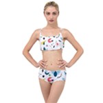 Vector Set Isolates With Cute Birds Scandinavian Style Layered Top Bikini Set