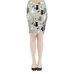 Cute Cat Seamless Pattern Midi Wrap Pencil Skirt