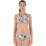 Cute Cat Seamless Pattern Perfectly Cut Out Bikini Set