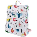Vector Set Isolates With Cute Birds Scandinavian Style Flap Top Backpack