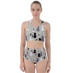 Cute Cat Seamless Pattern Racer Back Bikini Set
