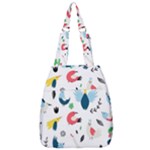 Vector Set Isolates With Cute Birds Scandinavian Style Center Zip Backpack