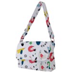 Vector Set Isolates With Cute Birds Scandinavian Style Full Print Messenger Bag (S)