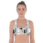 Cute Cat Seamless Pattern Cross Back Sports Bra