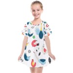 Vector Set Isolates With Cute Birds Scandinavian Style Kids  Smock Dress