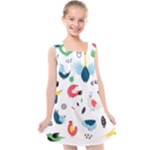 Vector Set Isolates With Cute Birds Scandinavian Style Kids  Cross Back Dress