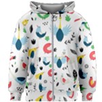 Vector Set Isolates With Cute Birds Scandinavian Style Kids  Zipper Hoodie Without Drawstring