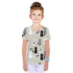 Cute Cat Seamless Pattern Kids  One Piece T-Shirt