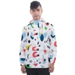 Vector Set Isolates With Cute Birds Scandinavian Style Men s Front Pocket Pullover Windbreaker