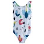 Vector Set Isolates With Cute Birds Scandinavian Style Kids  Cut-Out Back One Piece Swimsuit