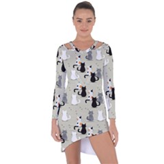 Asymmetric Cut-Out Shift Dress 