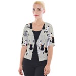 Cute Cat Seamless Pattern Cropped Button Cardigan