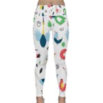 Vector Set Isolates With Cute Birds Scandinavian Style Lightweight Velour Classic Yoga Leggings