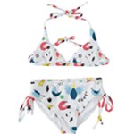Vector Set Isolates With Cute Birds Scandinavian Style Kids  Classic Bikini Set