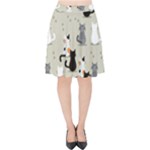 Cute Cat Seamless Pattern Velvet High Waist Skirt