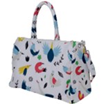 Vector Set Isolates With Cute Birds Scandinavian Style Duffel Travel Bag