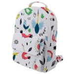 Vector Set Isolates With Cute Birds Scandinavian Style Flap Pocket Backpack (Small)
