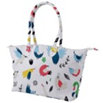 Vector Set Isolates With Cute Birds Scandinavian Style Canvas Shoulder Bag
