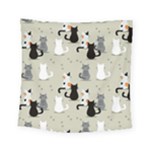 Cute Cat Seamless Pattern Square Tapestry (Small)
