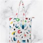 Vector Set Isolates With Cute Birds Scandinavian Style Double Zip Up Tote Bag