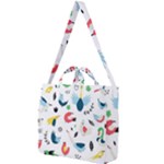Vector Set Isolates With Cute Birds Scandinavian Style Square Shoulder Tote Bag