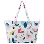 Vector Set Isolates With Cute Birds Scandinavian Style Full Print Shoulder Bag