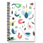 Vector Set Isolates With Cute Birds Scandinavian Style 5.5  x 8.5  Notebook