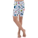 Vector Set Isolates With Cute Birds Scandinavian Style Kids  Lightweight Velour Cropped Yoga Leggings