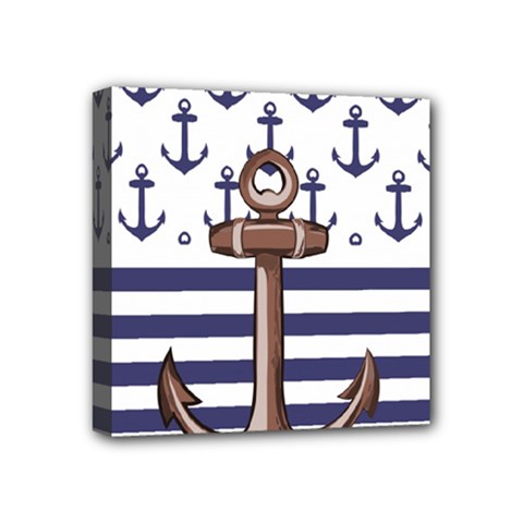 Anchor Background Design Mini Canvas 4  x 4  (Stretched) from ArtsNow.com