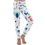 Vector Set Isolates With Cute Birds Scandinavian Style Kids  Lightweight Velour Classic Yoga Leggings