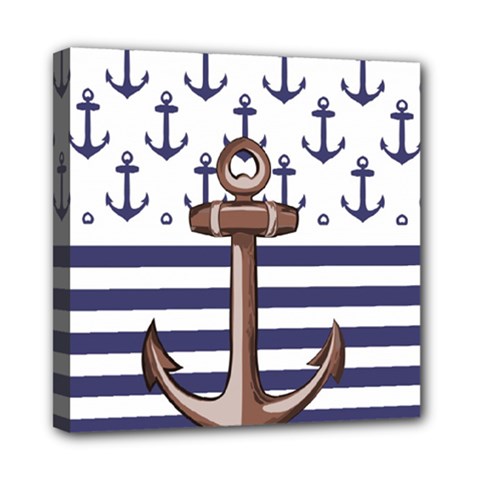 Anchor Background Design Mini Canvas 8  x 8  (Stretched) from ArtsNow.com