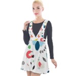 Vector Set Isolates With Cute Birds Scandinavian Style Plunge Pinafore Velour Dress