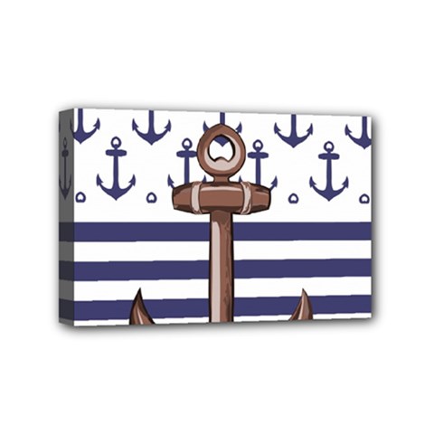 Anchor Background Design Mini Canvas 6  x 4  (Stretched) from ArtsNow.com