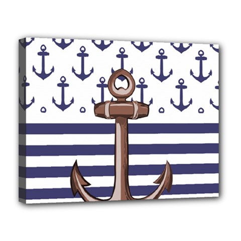 Anchor Background Design Canvas 14  x 11  (Stretched) from ArtsNow.com