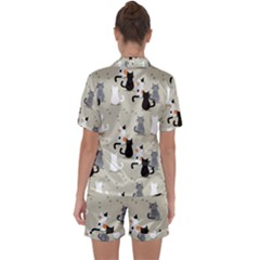 Satin Short Sleeve Pajamas Set 