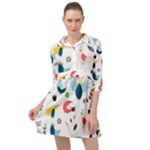 Vector Set Isolates With Cute Birds Scandinavian Style Mini Skater Shirt Dress