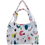 Vector Set Isolates With Cute Birds Scandinavian Style Double Compartment Shoulder Bag