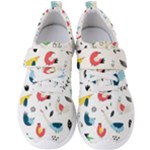 Vector Set Isolates With Cute Birds Scandinavian Style Men s Velcro Strap Shoes