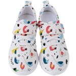 Vector Set Isolates With Cute Birds Scandinavian Style Women s Velcro Strap Shoes